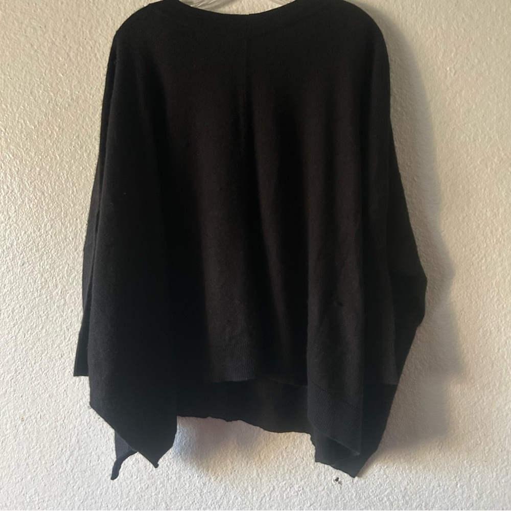 Bryn Walker Cotton/Cashmere Black Button-Up Women's Sweater Cardigan Boxy Medium - Picture 5 of 11